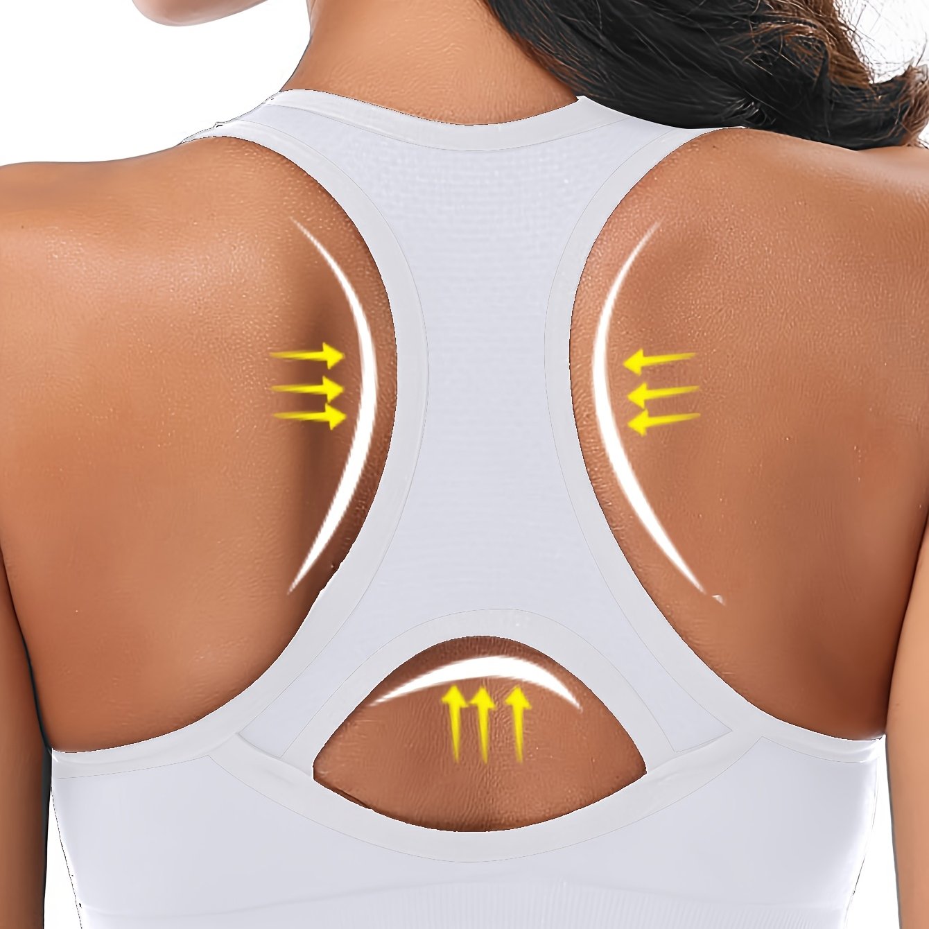 Women's High-Support Sports Bra with Removable Pads - Quick-Dry, Shockproof, Double-Layer Racerback Vest for Running & Fitness, Breathable Nylon-Elastane Blend, Non-See-Through, All-Season Activewear