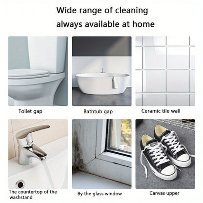 1pc 3-in-1 Gap and Floor Cleaning Brush - Durable Plastic Material, Portatile Design for Bathroom, Kitchen & Living Room Use with Glass Scraper Triple-Sided Grooved Head Multi-Purpose Commercial Tool, Bathroom Cleaning Suppli