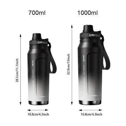 1 stainless steel water bottle with carrying strap, 316 stainless steel, suitable for outdoor and camping