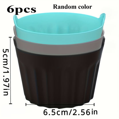 6pcs Air Fryer Egg Moulds, Silicone Ramekins for Air Frye, Air Fryer Egg Poacher, Silicone Egg Poacher for Microwave Air Fryer Stovetop Egg Cooking, Non-Stick Bpa-Free, Dishwasher Safe