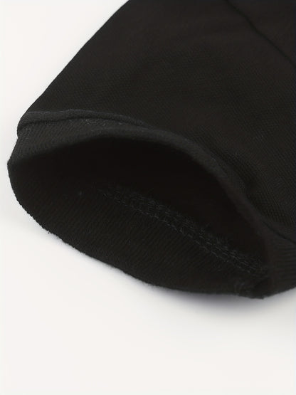 Camisa casual de criança com lapela, t-shirt de manga curta para menino, roupa infantil confortável e respirável.