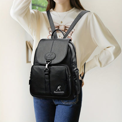 Women'S Genuine Leather Backpack - Vintage Backpack with Zipper Closure, Adjustable Shoulder Straps & Front flap pocket - Elegant Everyday & Formal Bag in, Brown, - Durable Polyester Lining for Women, Versatile Carryall, Clas