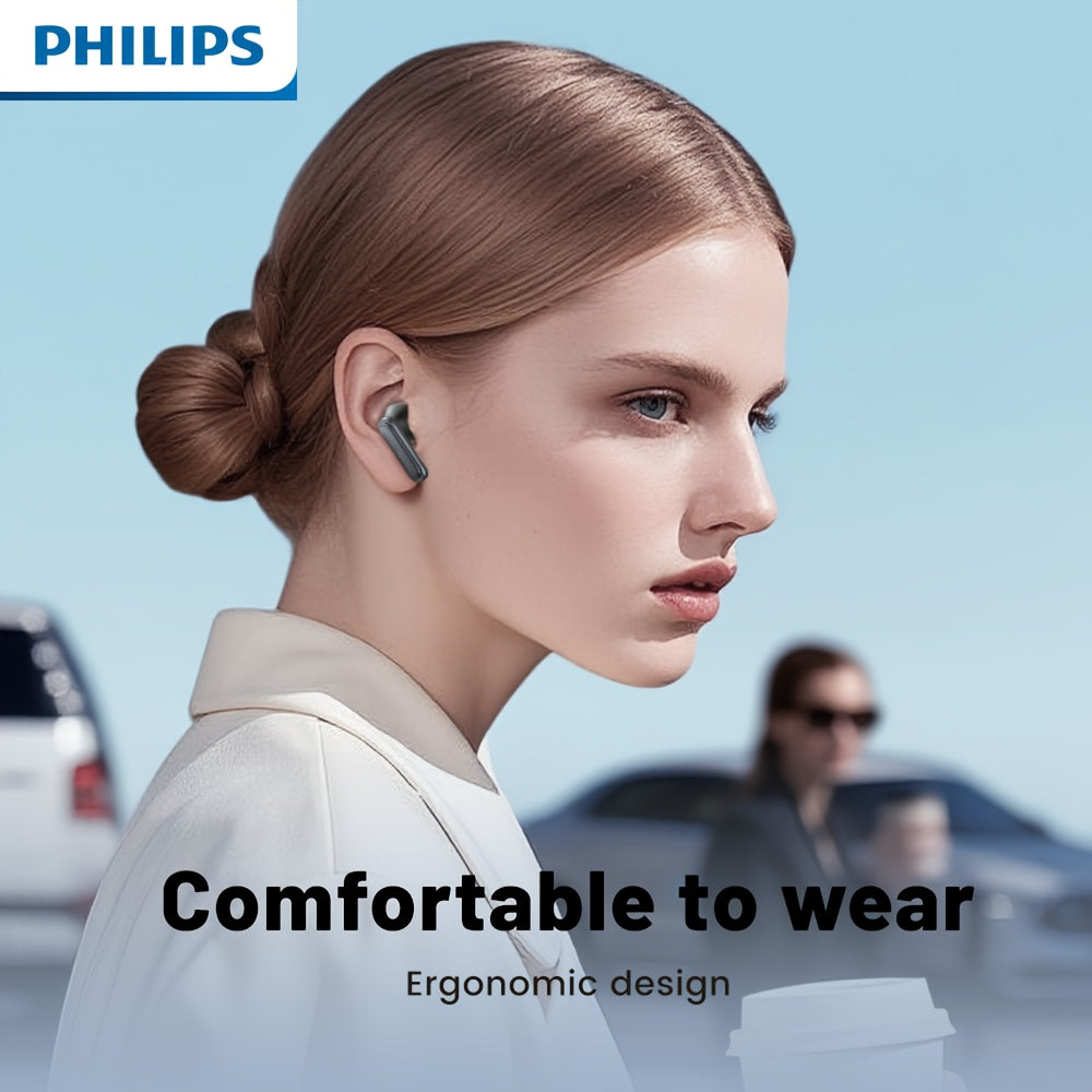 2025 for philips Wireless Noise Cancelling Headphones with 400mAh Battery, Double-Click Left Ear to Switch Mode, Lightweight & Portable, USB-C Charging, Condenser Microphone, Semi-Open Back Design, Ideal Gift for Gamers & Mus