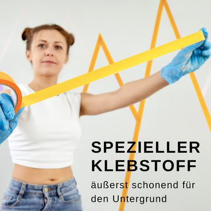 20pcs Orange Painter's Tape, 30mm x 50m - Removable Adhesive for Walls, Automotive, and Home Decoration, No Solvents Needed, Strong Bonding for Concrete Surfaces, Wall Adhesive | Consistent Width | Strong Adhesive