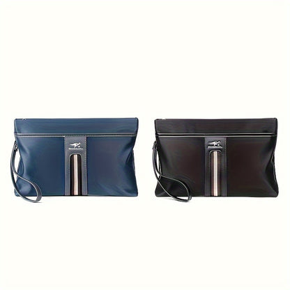 MARHSEIKE Men's Large Capacity Clutch Bag - Stylish Black Nylon Handbag with Zippered Compartment & Adjustable Strap, Trendy Business Phone Holder for Everyday Use, Secure Travel Pouch|Modern Masculine Clutch|Durable Zipper C