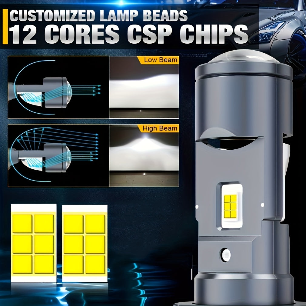 Lupu Auto 2-Piece Car LED H4 LED Mini Projector Hi/Lo Beam Canbus Car Headlight Car Turbo LED Bulb 12V 24V 6500K led projector headlight