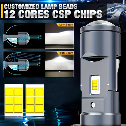 Lupu Auto 2-Piece Car LED H4 LED Mini Projector Hi/Lo Beam Canbus Car Headlight Car Turbo LED Bulb 12V 24V 6500K led projector headlight