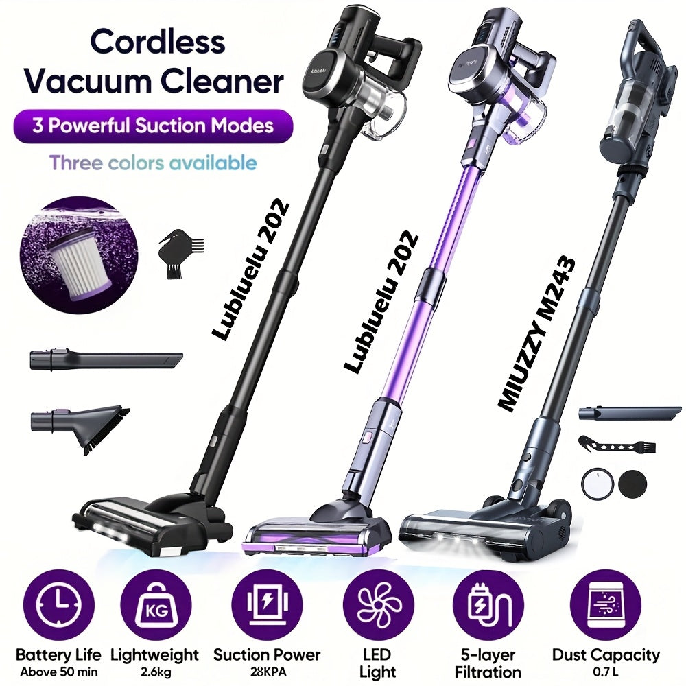 Free-Standing Vacuum Cleaner 28KPa, Lubluelu 202 Powerful Lightweight Cordless 6in 1 Stick Vacuum Cleaner for Carpet Floor Pet Hair, Christmas&Halloween Gifts, Vacuum Cleaner for Home, Cordless Vacuum Cleaner High Suction, Va