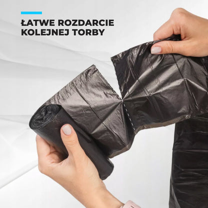Trash Bags, 60L, Black, Classic, Heavy-Duty, 10 Rolls, 100 Pieces – Reliable 60L Waste Bags, Perfect for Collecting Waste at Home, Office, and Institutions, Made from Thick, Durable LDPE Film, Tear and Stretch Resistant, Fe