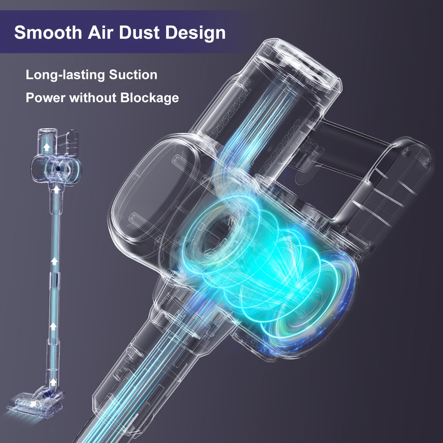 Lubluelu Free-Standing Vacuum Cleaner 26KPa, Powerful Lightweight Cordless 6in 1 Stick Vacuum Cleaner, for Carpet Floor Pet Hair, Vacuum Cleaner for Home, Cordless Vacuum Cleaner High Suction, Vacuum Cleaner Cordless, Vacuum