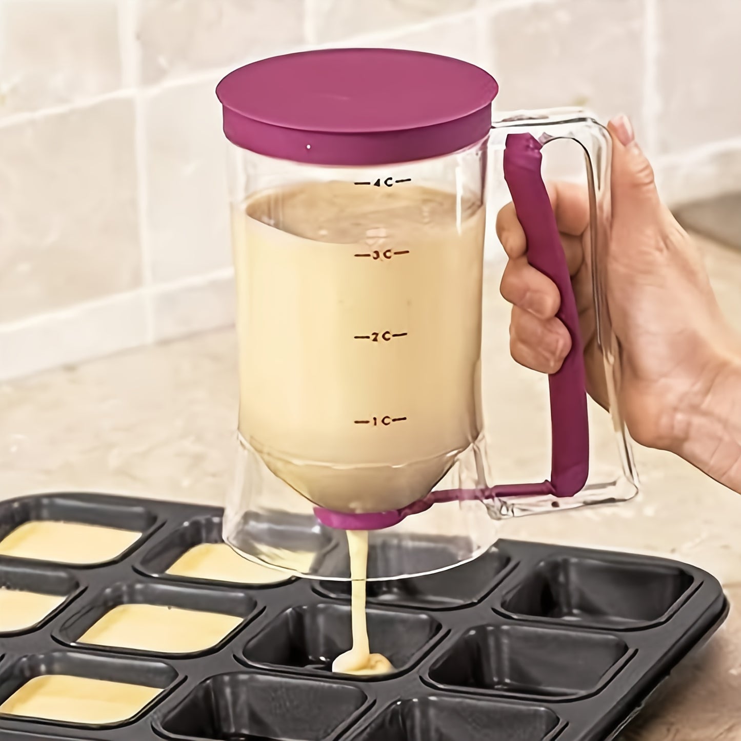 Dispensador Dobrável de Massa para Panquecas, Cupcakes e Bolos