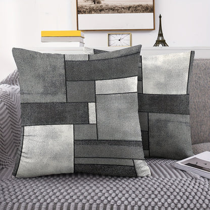 2pcs Modern Geometric Throw Pillow Covers, 45.72x45.72 cm, Dual-Sided Design, Soft Polyester, Zip Closure - Perfect for Living Room & Bedroom Decor (Inserts Not Included)