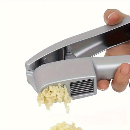 1pc Garlic Crusher & Presser - Multi-Functional Aluminum Kitchen Tool for Effortless Garlic Mincing, Includes Cleaning Pad, No Electricity Needed, Ideal for Home Cooking, Garlic Crusher for Cooking
