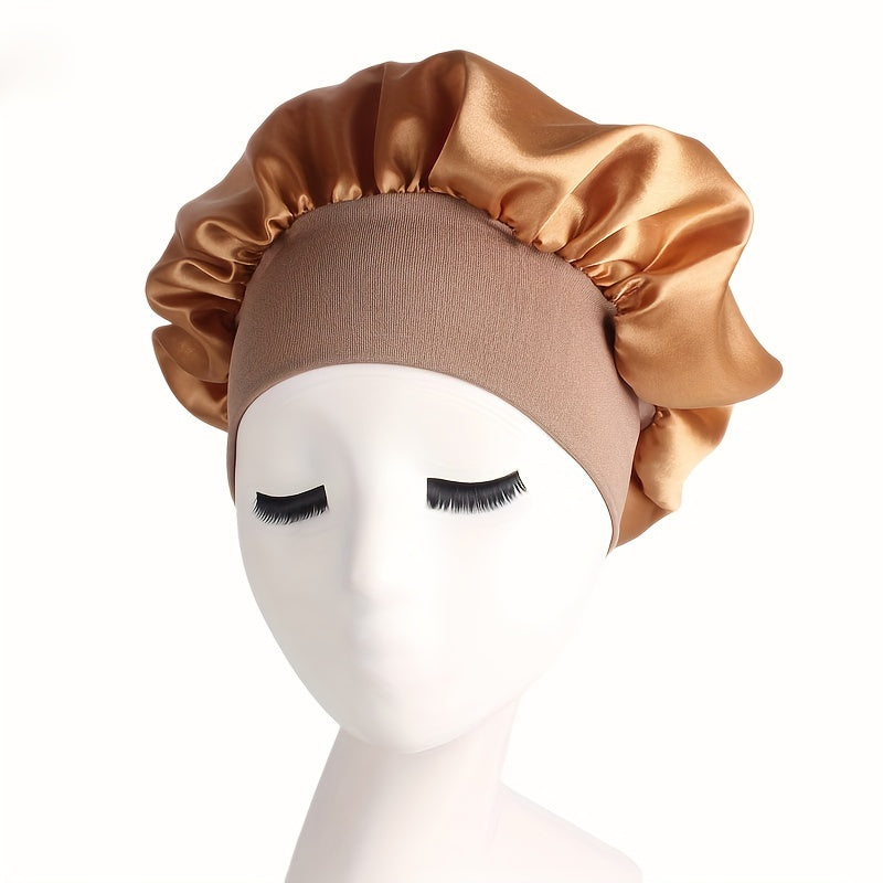 Sleep Bonnet, Soft Silk Bonnet With Elastic Band For Curly Hair, Satin Bonnet For Women Sleep Hair Care, Breathable Silk, Seven Colors Available 1piece Luxury Shower Cap For Women