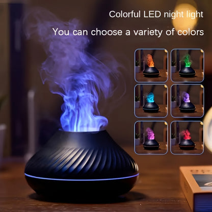 New Flame Light Aromatherapy Humidifier Ultrasonic Spray Fragrance Replenishment Expansion Fragrance Machine Essential Oil Humidifier Aromatherapy Machine Candle 7-color Atmosphere Light