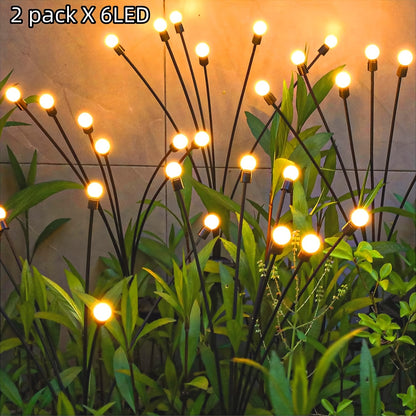 Two Solar Garden Lights, Equipped with 6/8/10 LED Bulbs, Firefly Floor Lights, Outdoor LED Lights, Spherical Garden Decorative Lights for Yard Lighting, Festive Parties, Christmas, Independence Day Dance Illumination to Beaut