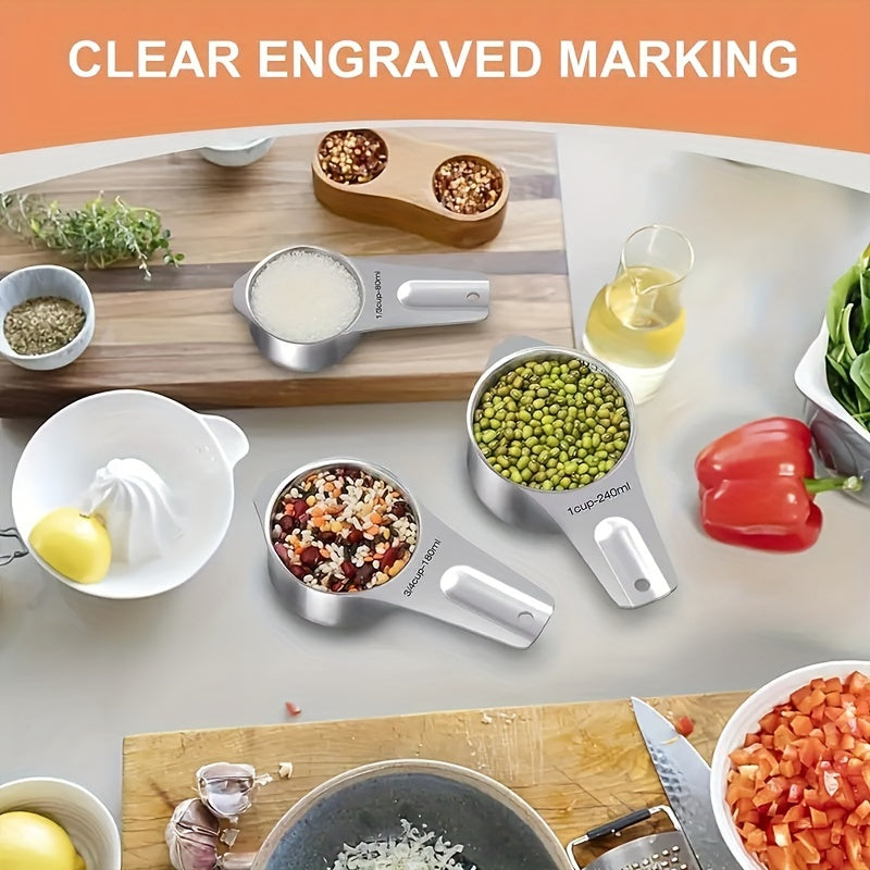 7pcs Set 20pcs Set Measuring Cup + Measuring Spoon Set 7 Stainless Steel Measuring Cups Set + 1 Level And 5 Mini Measuring Spoons for Cooking And Kitchen Measuring Spoons And Measuring Cups Baking Supplies Baking Tools