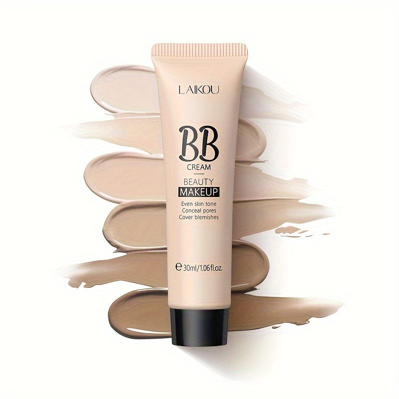 LAIKOU Waterproof BB Cream Full Coverage Concealer, Natural/Ivory/Tan 30ml, Long Lasting Foundation Make Up, Oil Control, Even Skin Tone, Hide Pores