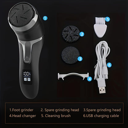 Electric Feet Callus Remover, Rechargeable, Portable Electronic Foot File Pedicure Tools, Electric Callus Remover Kit, Professional Pedi Feet Care For Dead, Hard Cracked Dry Skin Ideal Gift Electric Foot Repair Machine Suppor