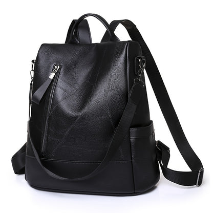 Women's Backpack Burgundy/Black - Adjustable Shoulder Straps & Golden-Tone Hardware, Heavy-Duty Zipper Closure, Golden-Tipped Back Panel (No Hardware Visible),, Travel Handbag (Coffee Brown, Burgundy, Black) - PU