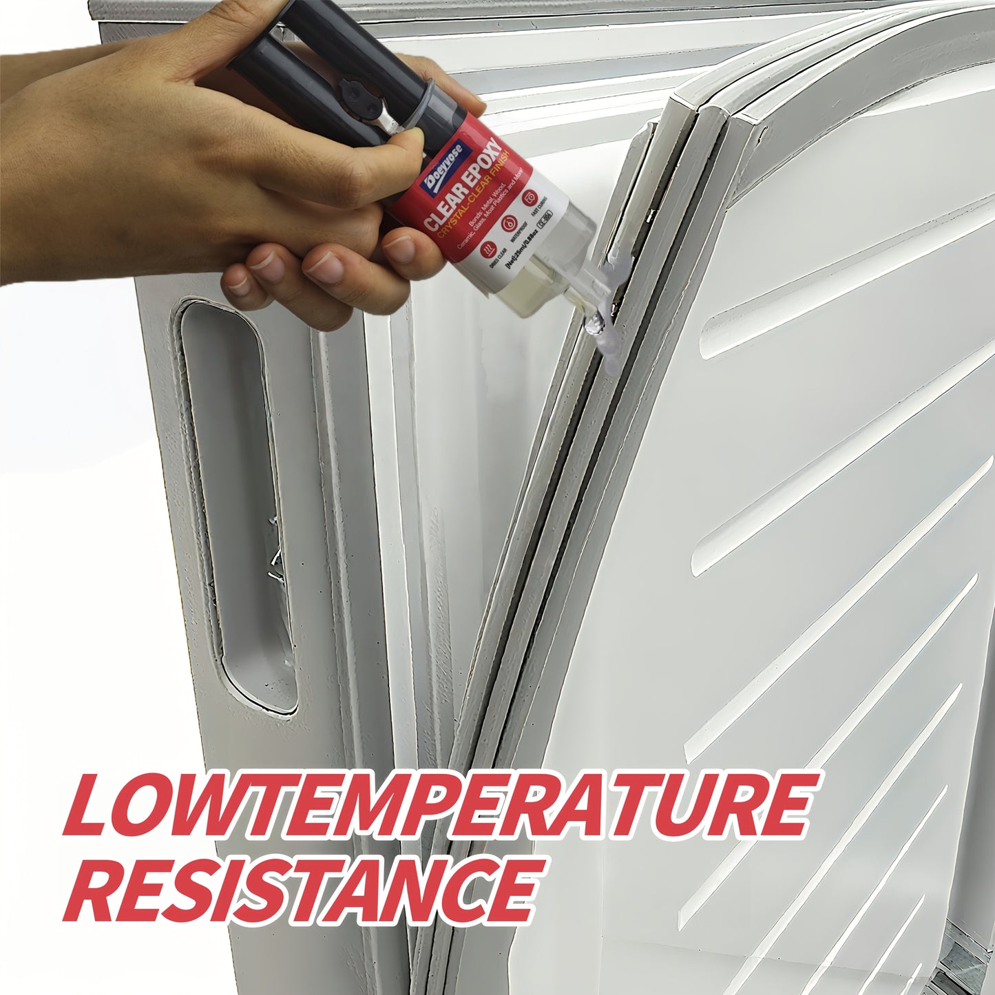 Doeyvose Clear Epoxy Adhesive Glue - Waterproof Strong Bonding, Transparent Waterproofing Sealant for Refrigerator Drawers, Doors, Floors, Walls, Roofs, Tiles - Heavy-Duty Epoxy Resin-like Formula (25ml/0.88oz) - Multi-Surfac