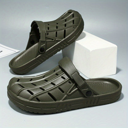 Men's Fashionable Breathable Oversized Clogs - Casual Slip-On Beach & Garden Sandals, EVA Material