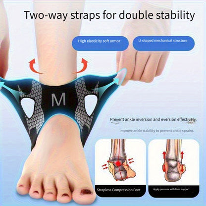 Ankle Brace Support - Heavy-Duty Compression Fit, High-Elasticity Soft for Men & Women, Ideal for Basketball,, Running, Gym Training - Ideal for Prevention