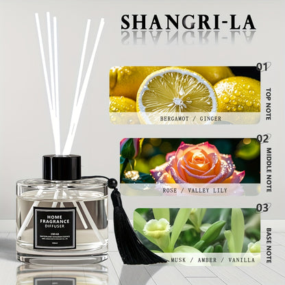 Luxury Hotel Series Reed Diffuser Set - 100ml Large Capacity, Long-Lasting Scent (5-7 Weeks) for Living Room and Bedroom - Spice Fragrance, Swiss Raffinerie Ingredients, Glass and Rattan, Cylinder Shape, Under 1L - Ideal for