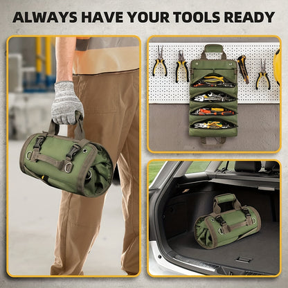Tool Kit Set, Heavy-duty Tools Organizer For Men And Women, Portable Tools Storage Box With 2 Detachable Zipper Bags, Mini Portable Bag For Electricians And Mechanics