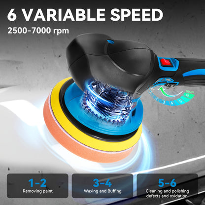 21V Buffer Polisher, 150mm Sand Disc Buffer Polisher for Car Detailing, with Polish And Wax Function, 5000RPM, Electric Polishing Tool for Car And Furniture, Home Bathroom Wall Cleaning, Suitable for Yofidra Batteries