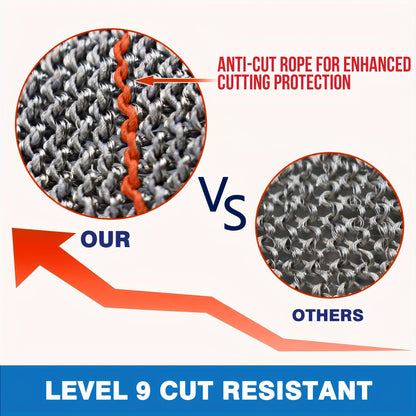 1pc Long Cuff Stainless Steel Wire Mesh Cut-Resistant Glove with White Nylon Liner - Cut Level 9 Protection, Machine Washable, Ideal for Butchering, Glass Handling, and Industrial Work