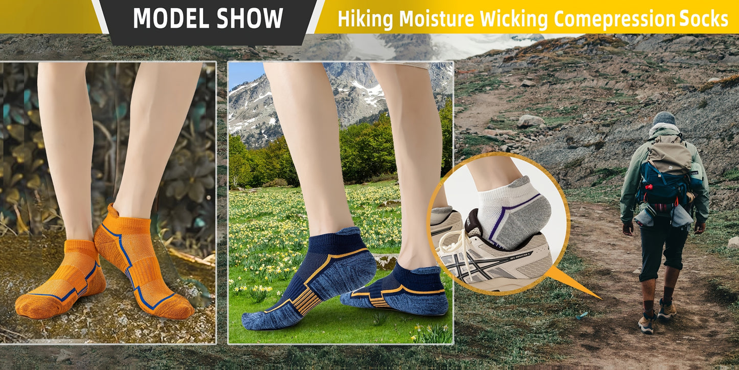 6 Pairs Unisex Trainer Socks, Short Padded Running Socks, Breathable Cotton Sports Socks