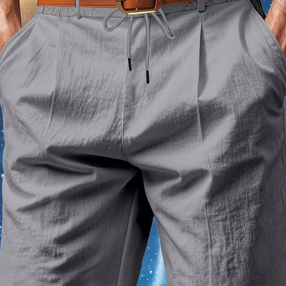 Men'S Casual Summer Linen Shorts - Light Gray, Breathable 5-Inch Shorts with Pockets, Perfect for Beach & Outdoor Activities, Casual Summer Wear|Relaxed Fit Shorts|Pocketed Shorts