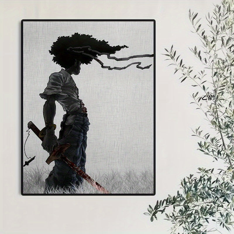 1pc African Samurai Anime Poster, Room Aesthetics Poster, Decoration Painting, Canvas Wall Art, Living Room Poster, Bedroom Painting, Home Decor, Frameless