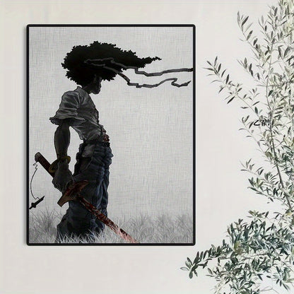 1pc African Samurai Anime Poster, Room Aesthetics Poster, Decoration Painting, Canvas Wall Art, Living Room Poster, Bedroom Painting, Home Decor, Frameless