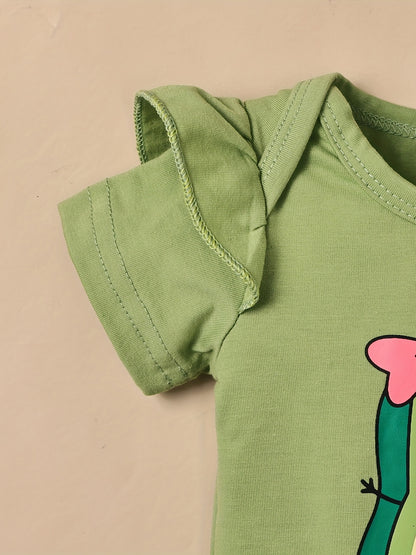 Conjunto de Roupa Infantil para Bebé Menina com Estampado de Abacate: Macacão, Calções e Fita para o Cabelo - 3 Peças - Ideal para o Verão e Atividades ao Ar Livre