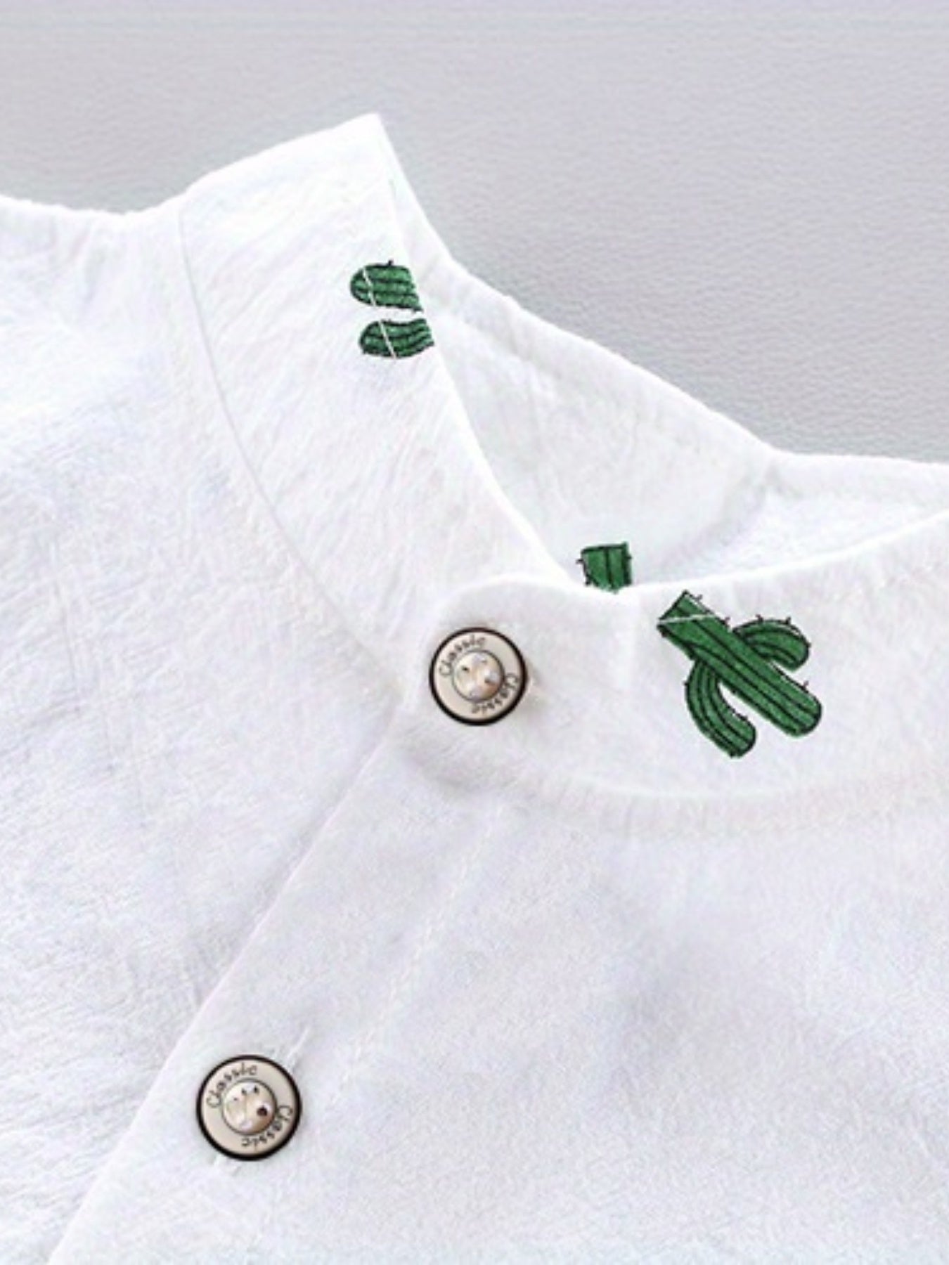 2pcs Baby Boys Dinosaur Print Button Short Sleeve Shirt Top & Elastic Waist Shorts Set Toddler Summer Clothes For Daily & Outdoor Wear