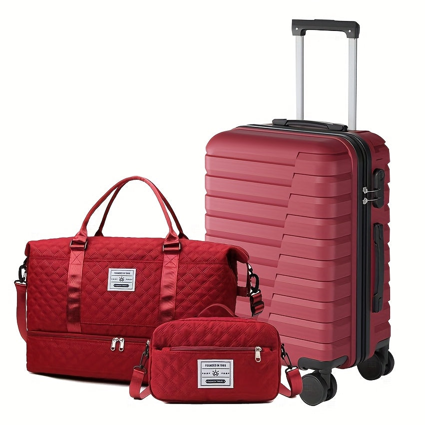 3pcs Set 20inch Travel Suitcase +Travel Bags+Toilet bag New Model Luggage Bag Durable and Suitcases Carry on Luggage, Luggage for Travel, Luggage Set, Luggage for Women, Luggage Set for Women, Expandable Carrier Set, Travel S