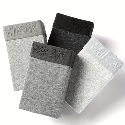 4pcs Dark Grey and Light Grey Men's Underwear