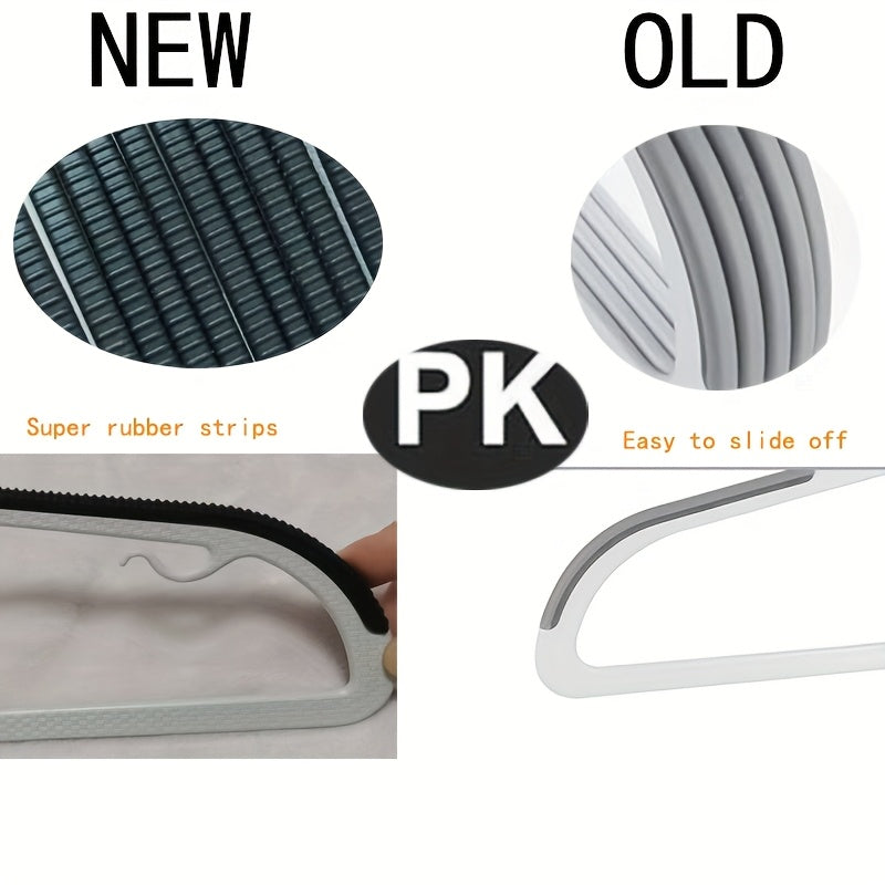 LDQ- 40pcs Set Non-slip Plastic Hangers + Stainless Steel Clips, Strong and Durable, 360° Heavy-Duty Rotating Hook Hanger, Four Seasons Home Clothes Drying and Storage and Organization, Suitable for Bedroom, Bathroom, Hom, R