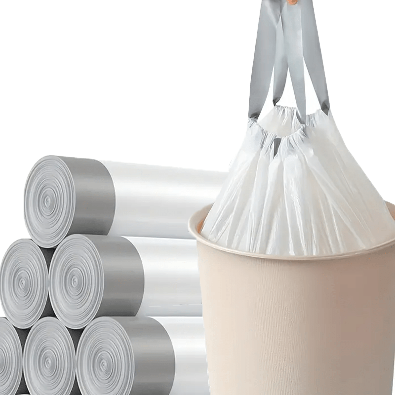 90pcs (6 Rolls) Heavy-Duty Large Reinforced Trash Bags with Heavy-Duty Reinforced Seams & Sturdy White Side/Top Handle - Heavy Weight 10kg/22 Capacity, Thick Polypropylene, Bathroom, Office, Home - 10L/30L Equivalent