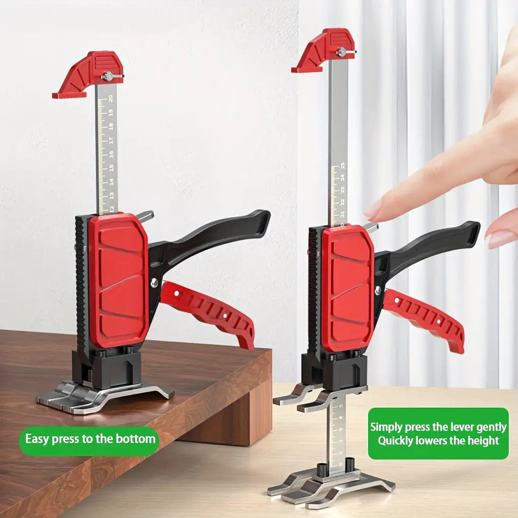 2pcs Heavy-Duty Manual Arm Jack - 200kg/440 lbs Capacity Construction Jack with Adjustable Height, Sturdy Base & Ergonomic Handle, Compact Portable Lifting Device with Stabilizing Feet for Furniture, Door, Cabinet Installatio