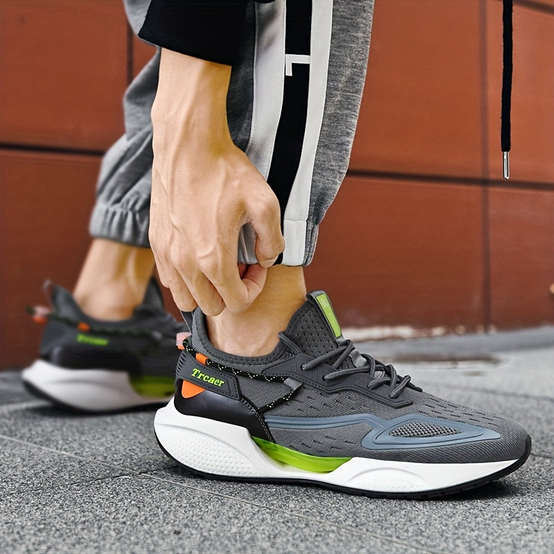 Panyan Wolfcaw Men's Sneakers - White/Black/Orange Sneakers with Air Cushion Technology, Arch Support & Non-Slip MD/TPU Sole - Low-Top Breathable Running Gym Shoes for Casual, Training, Casual Attire - All-Season Comfortable