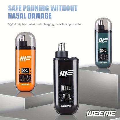 WEEME Men'S USB-Powered Ear & Nose Hair Trimmer with LCD Display, Rechargeable Battery, Ergonomic Design for Precise Trimming, Ideal Gift for Father'S Day, Birthday