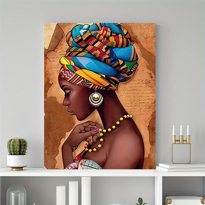1pc African Art Woman Painting Prints On Canvas, Beauty Girl, Scandinavian Posters, Wall Art Picture, For Living Room/bedroom Decor
