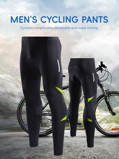 Quick Dry Men's Cycling Pants With Padded Seat - Stretchy Bike Leggings For Comfortable Riding