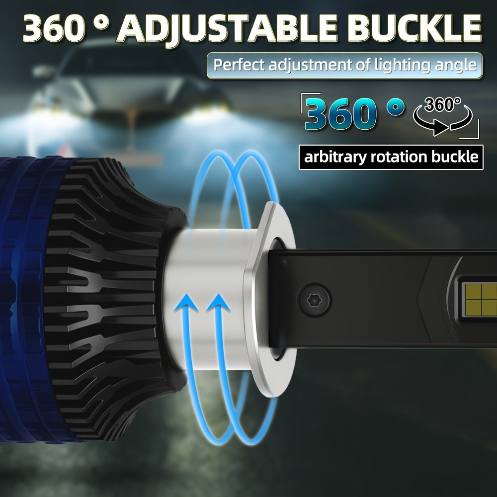 2pcs H4 H7 Car Bulb LED Headlights With 300W High Power 60000LM, Compatible with Canbus And Various Models Including  H1, H11 H8 H9, HB3 9005, HB4 9006, 12V 24V, Featuring Turbo Lamp at 6000K for Vehicles, Without Battery