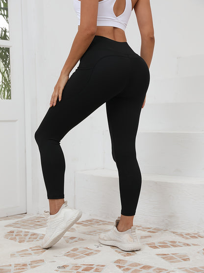 5pcs Women's High-Waist Yoga Leggings with Pockets - Ultra Soft, Tummy Control, Non-See-Through Workout & Running Tights