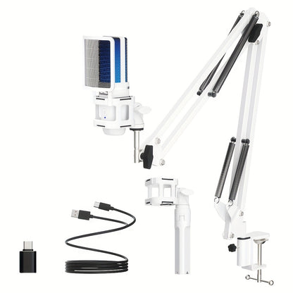 ZealSound Professional USB Gaming Microphone Kit, Podcast Condenser Mic with Boom Arm and RGB Light, Plug&Play Microphones for Streaming, PC, Computer Eid Al-Adha Mubarak
