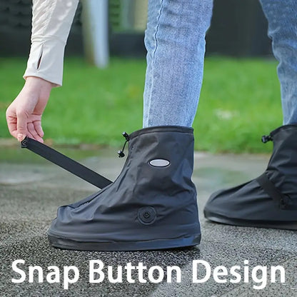 Adults & Students Universal Waterproof Anti-Slip Short Rain Boot Covers - White PVC Thickened Durable High Elasticity Zipper Design One-Touch On/Off, Outdoor Travel Rain Snow Dirt Reusable Hand Wash No Dry Clean Essential Stu